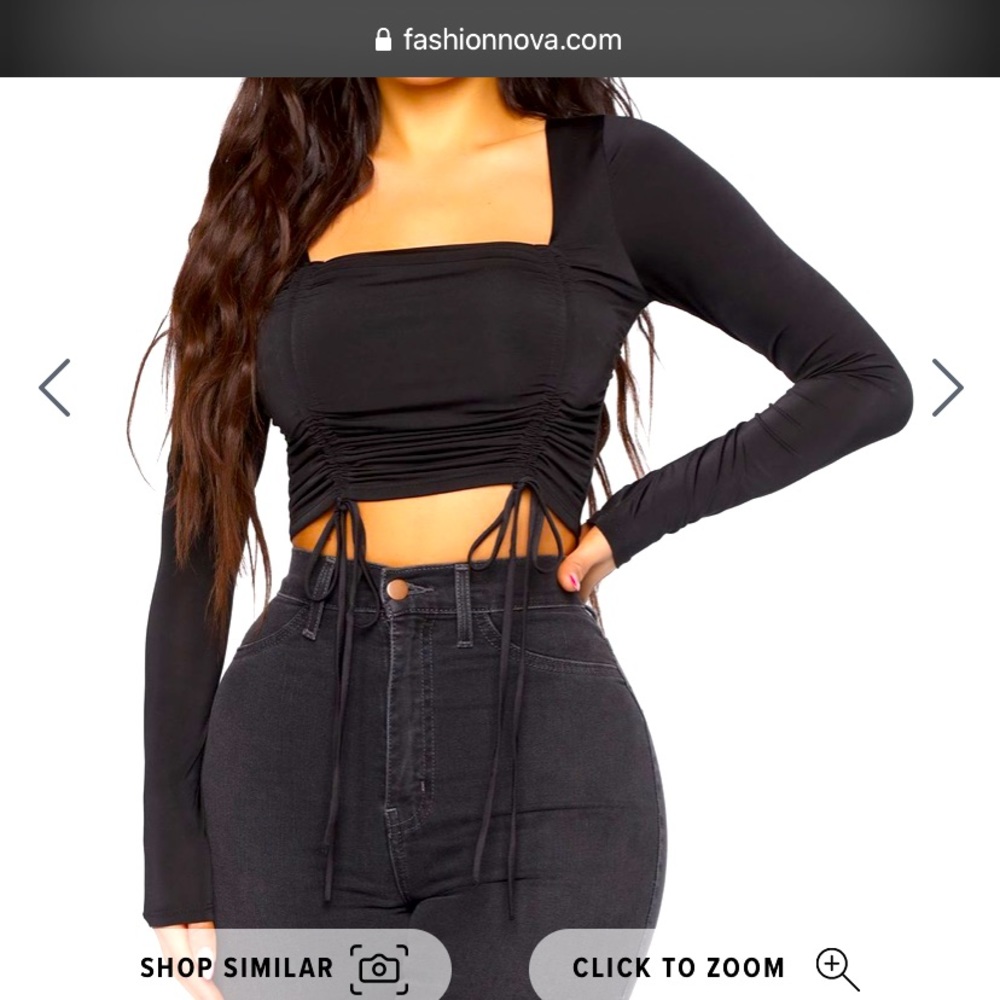 New fashion nova what the ruche cropped top